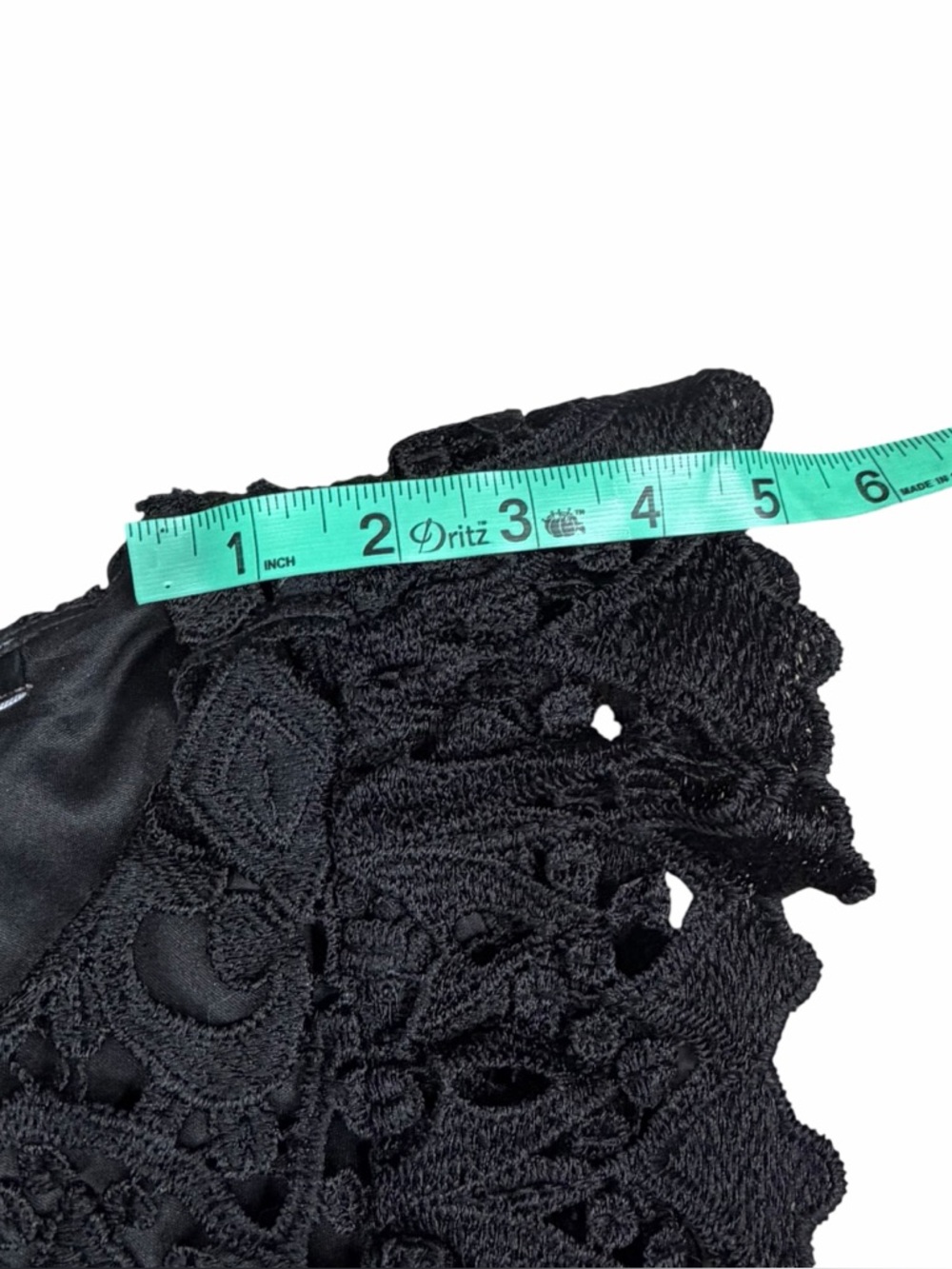 Express Black Baroque Lace Crochet Ruffle Sleeve Blouse - Size Medium - Picture 16 of 16